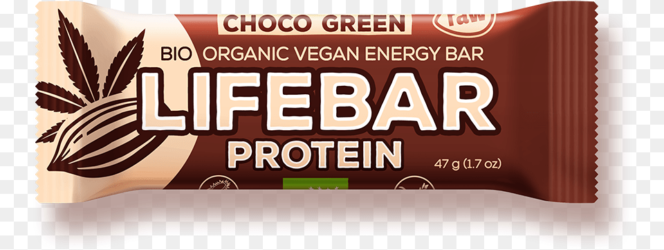 Raw Organic Protein Lifebar Chocolate Green Protein Lifebar Protein, Food, Sweets, Dessert, Candy Png