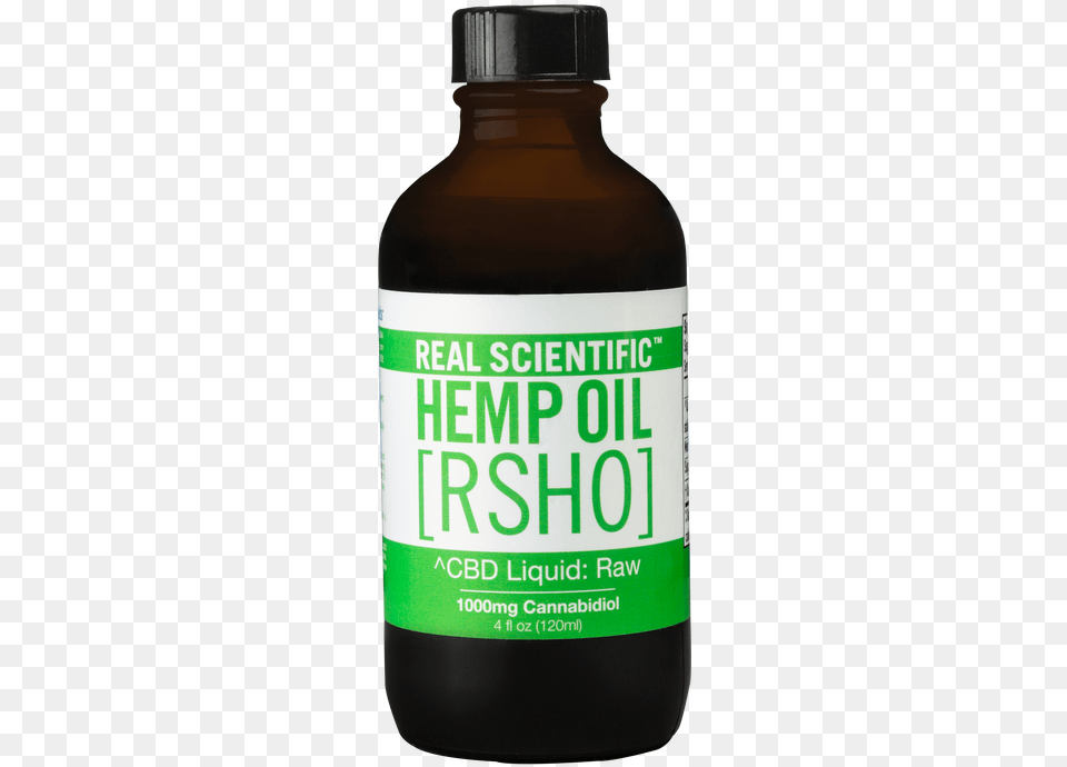 Raw Real Scientific Hemp Oil 4oz 1000mg Green Label, Food, Seasoning, Syrup, Bottle Png Image