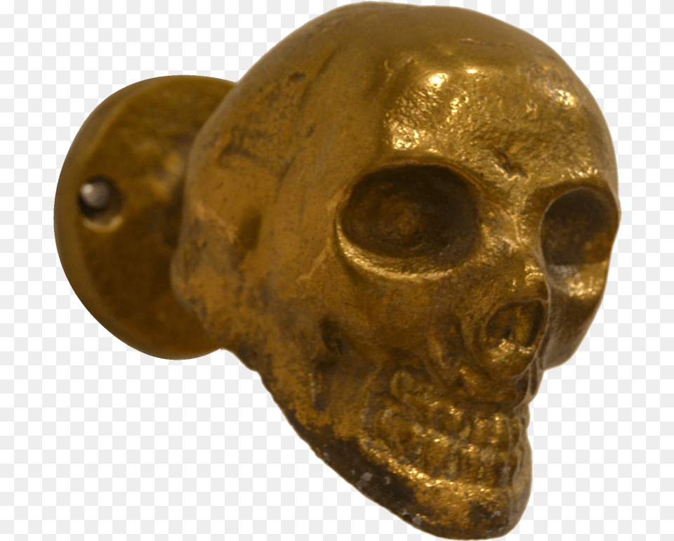 Raw Rustic Gold Skull Decorative Hook, Bronze, Face, Head, Person Free Png