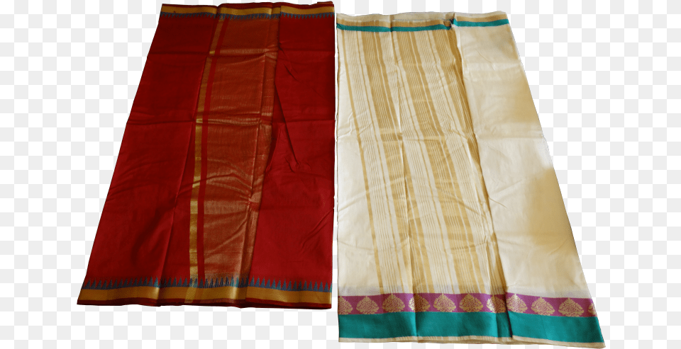 Raw Silk Saree With Contrast Blouse Stitch, Clothing, Shirt Png