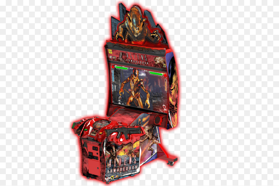 Raw Thrills Aliens Armageddon 55quot Deluxe Cabinet Arcade Aliens Armageddon, Arcade Game Machine, Game, Adult, Male Png Image