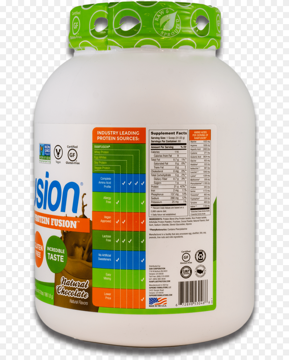 Rawfusion Plant Based Protein Milk, Can, Tin Free Transparent Png