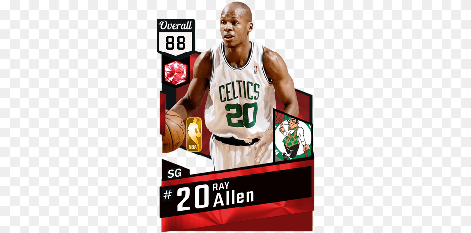 Ray Allen Ruby Card Lebron James Lakers Card, Advertisement, Sport, Ball, Basketball Png Image