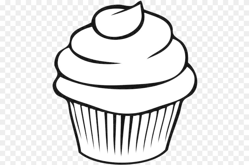 Ray Attention To Cupcake Clipart Outline Coloring, Cake, Cream, Dessert, Food Free Png Download
