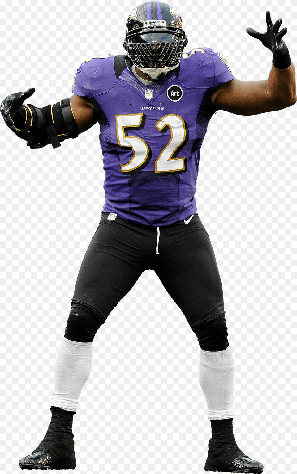 Ray Lewis Star Linebacker For The Super Bowl Champion Ray Lewis Dances At The End Of His Final Game In Baltimore, Helmet, Adult, Playing American Football, Person Png