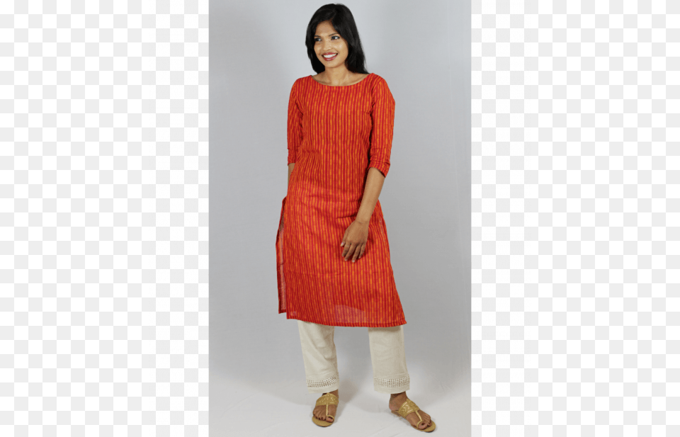 Raych Designer Printed Stylish Orange Dolby Kurta For Formal Wear, Home Decor, Linen, Adult, Female Png Image