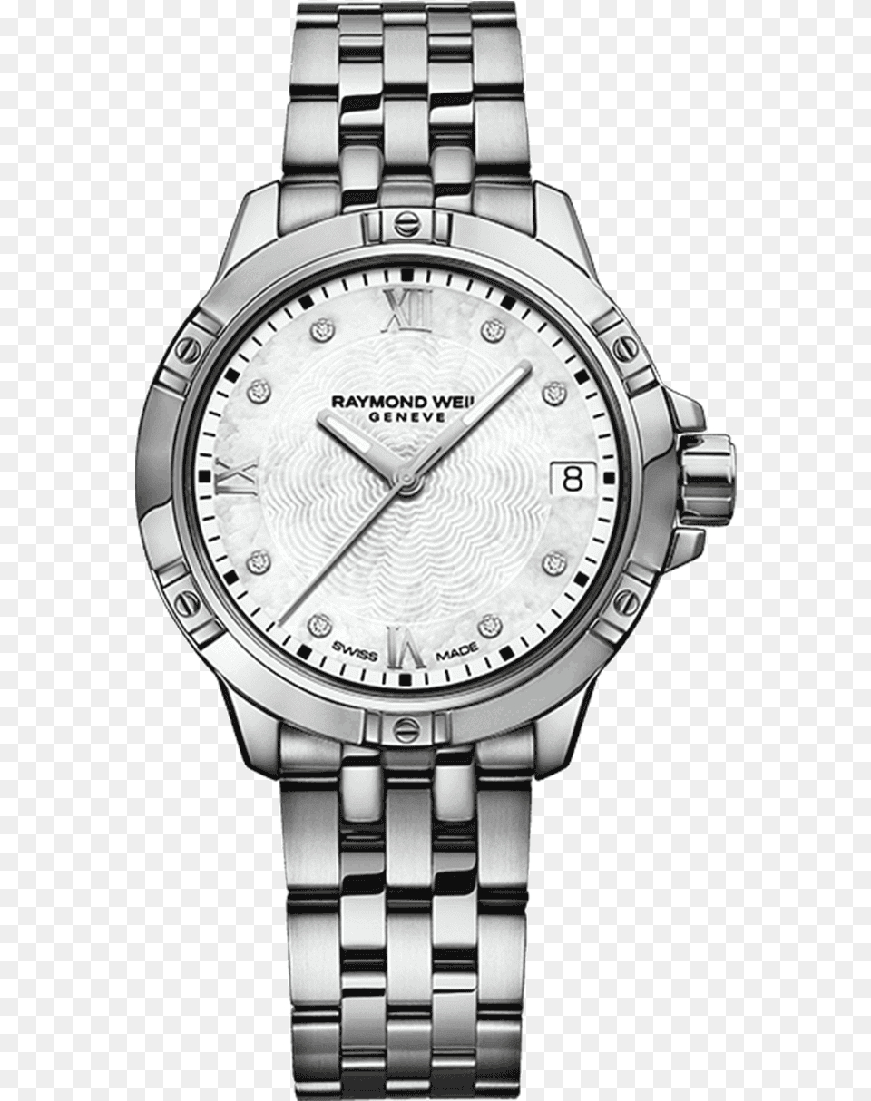 Raymond Weil Geneve Diamond Steel Quartz Ladies Luxury Raymond Weil Watch, Arm, Body Part, Person, Wristwatch Png