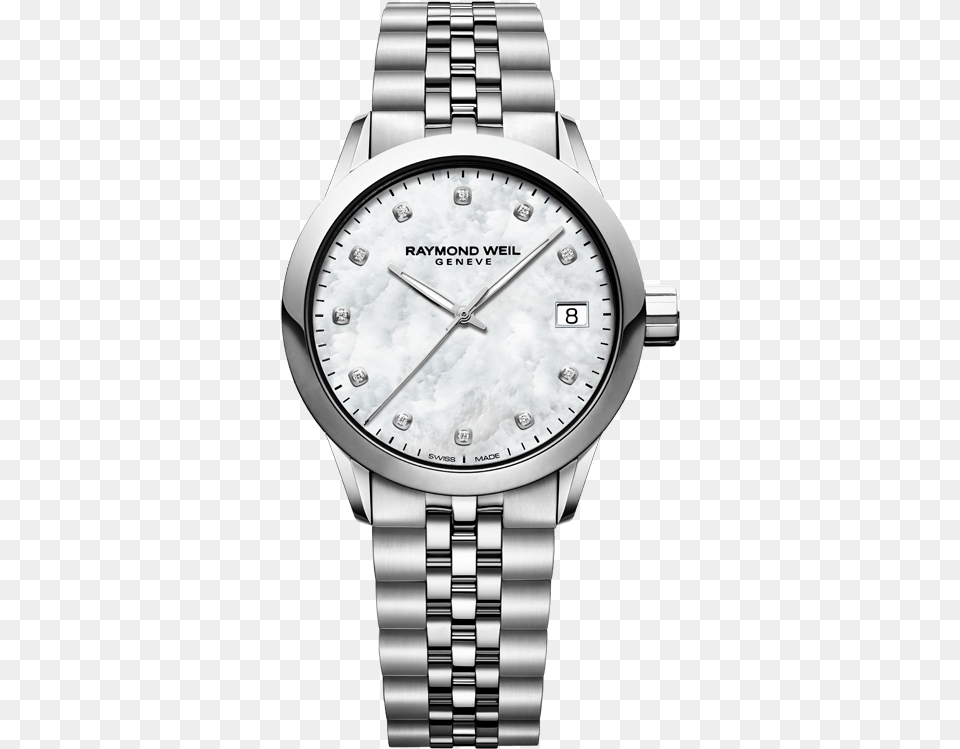 Raymond Weil Geneve Mother Of Pearl Dial Ladies Luxury Raymond Weil 5626 St, Arm, Body Part, Person, Wristwatch Free Png