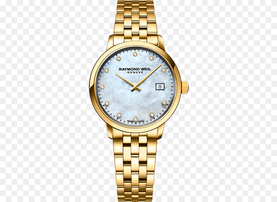 Raymond Weil Gold And Diamond Watch, Arm, Body Part, Person, Wristwatch Free Png Download