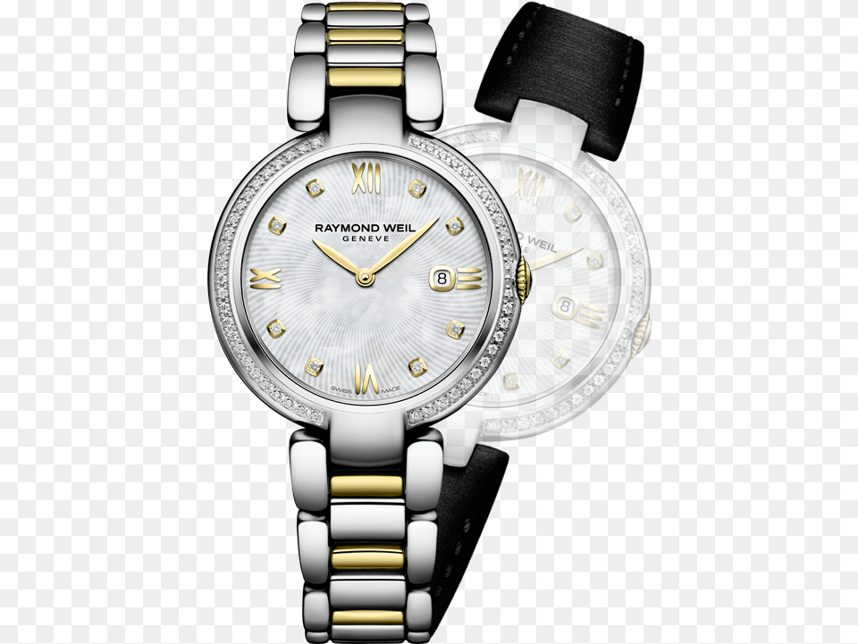 Raymond Weil Shine Ladies Two Tone Gold Stainless Steel Raymond Weil Shine 1600 Sts, Arm, Body Part, Person, Wristwatch Png