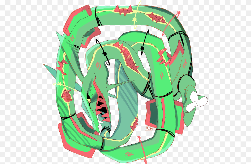 Rayquaza Ouroboros, Art, Text Free Png Download
