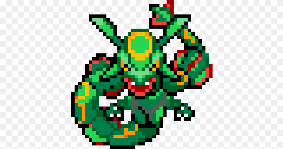 Rayquaza Pixel Art Pokemon Rayquaza, Green, Graphics, Pattern Free Png Download