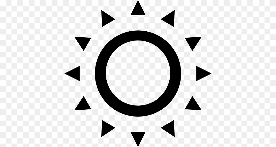 Rays Interface Day Daylight Sunny Weather Star Circle Sun Icon, Gray Png