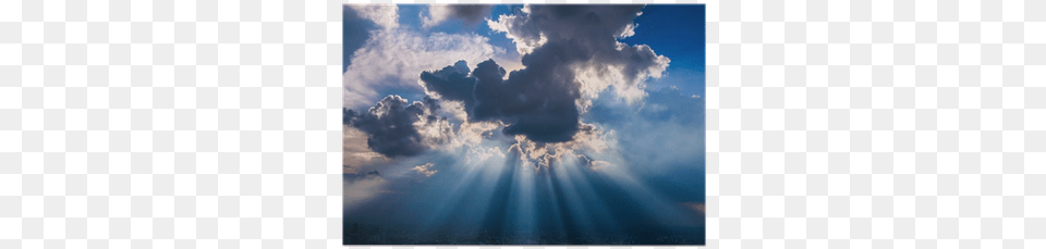Rays Of Light Shining Through Dark Clouds Poster Light Shining Through Dark Clouds, Cloud, Nature, Outdoors, Sky Free Png Download