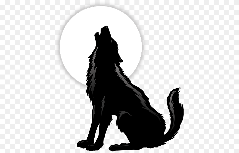 Razed By Wolves Sitting Howling Wolf Silhouette, Adult, Female, Person, Woman Png