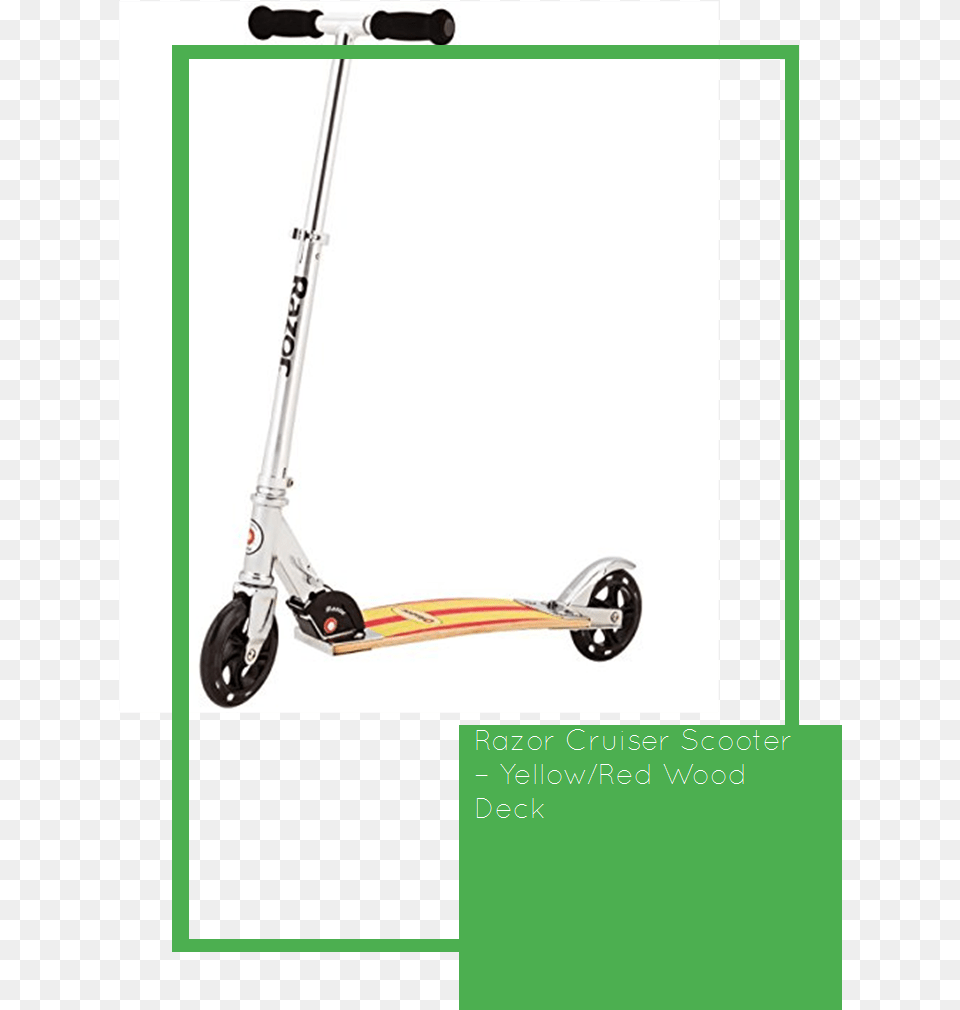 Razor Cruiser Scooter Yellowred Wood Deck Segway, E-scooter, Transportation, Vehicle, Machine Free Png Download