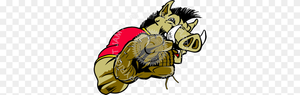 Razorback With Baseball Mitt, Animal, Mammal, Baby, Person Png