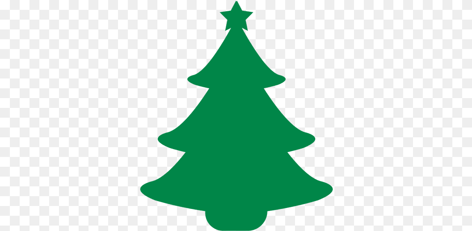 Rbol De Navidad Plana Verde Transparent Clipart Christmas Tree Silhouette, Animal, Fish, Sea Life, Shark Free Png