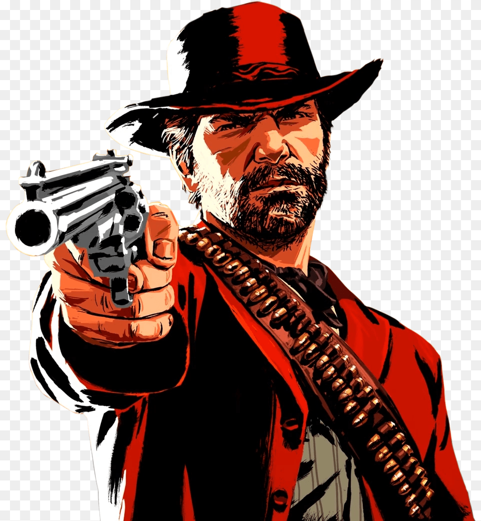 Rdr 2 Arthur Morgan Promotional Cropped Red Dead Redemption 2, Weapon, Firearm, Gun, Handgun Png Image