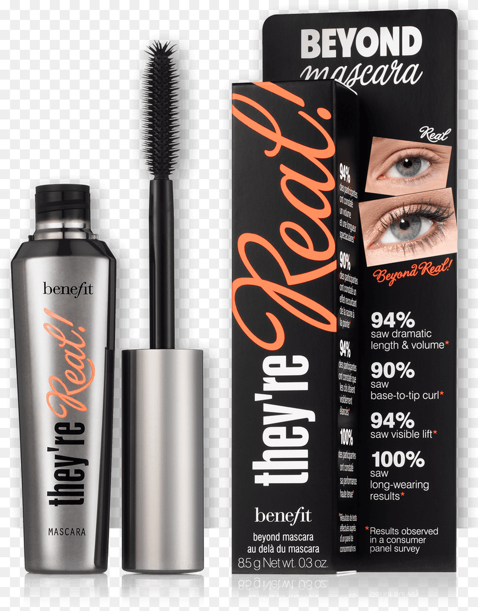 Re Real Lengthening Mascara Benefit They Re Real, Cosmetics, Bottle, Shaker, Adult Free Png