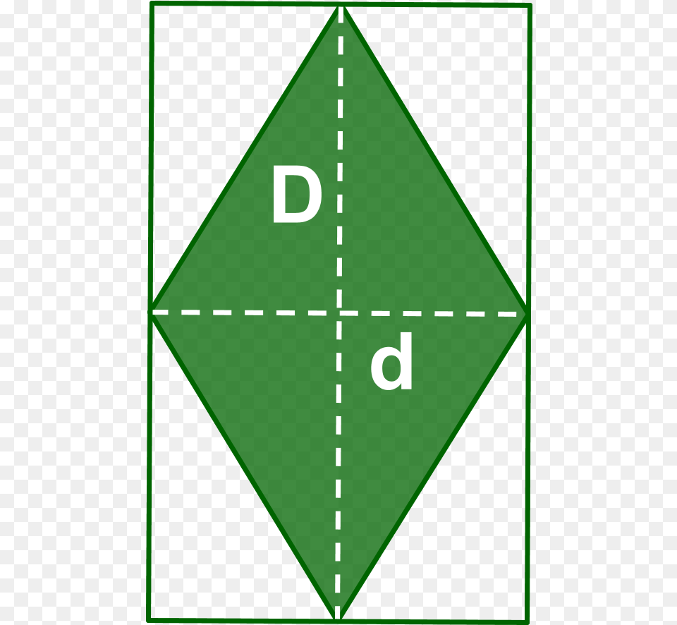 Rea Del Rombo En En Funcin De Sus Diagonales Rombo Y Su Area, Triangle, Symbol Free Png