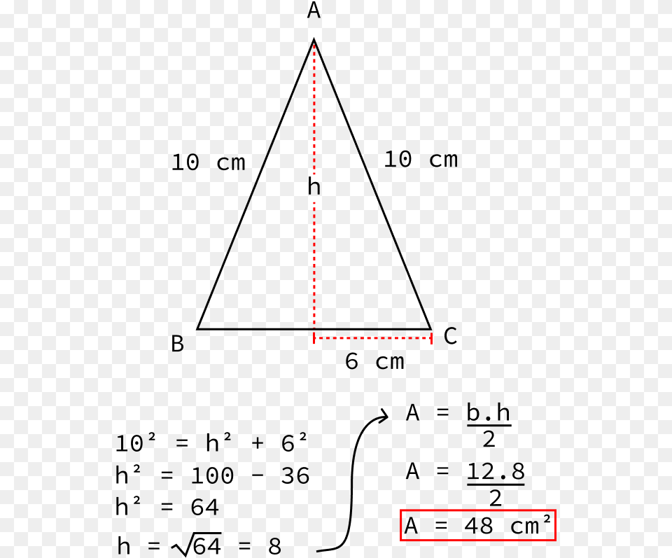 Rea Do Tringulo Issceles Calcular A Area De Um Triangulo, Chart, Plot Free Png