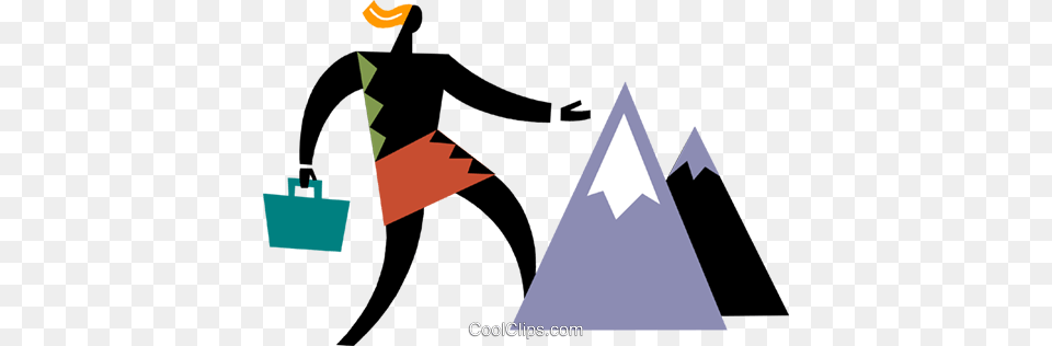 Reaching The Summit Royalty Vector Clip Art Illustration, Triangle, Cleaning, Person, Outdoors Png Image