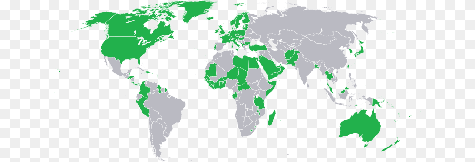Reactions To The Declaration Of Independenceedit Countries In The World That Drive, Chart, Plot, Green, Map Png