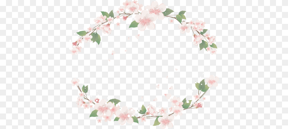 Read It Circle Of Pink Flowers, Flower, Plant, Cherry Blossom Png Image