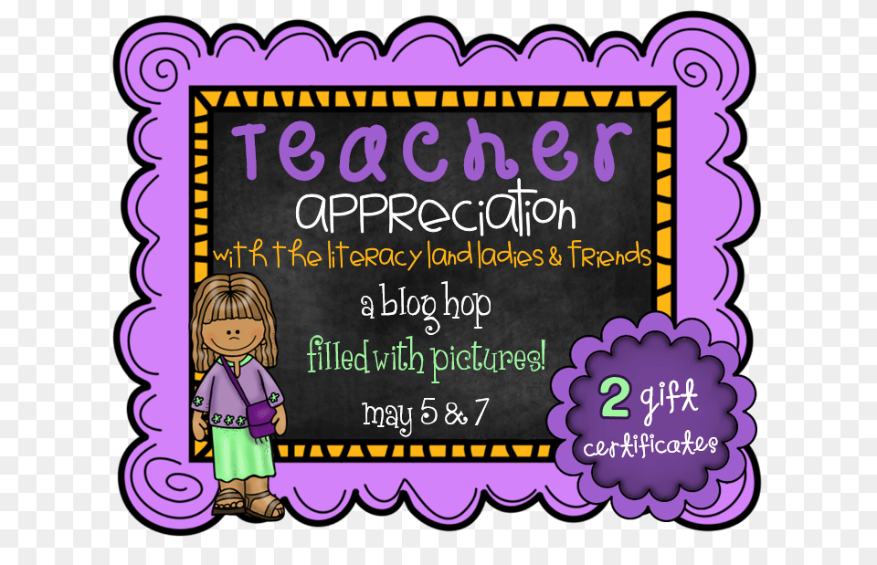 Read With Me Abc Teacher Appreciation Blog Hop Giveaway, Purple, Blackboard, Person, Face Free Png Download