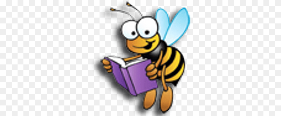 Reading Bee Clip Art, Animal, Honey Bee, Insect, Invertebrate Free Png