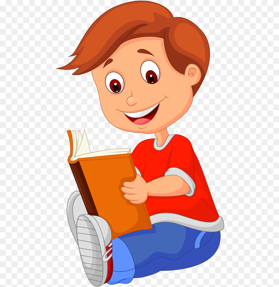 Reading Book Cartoon Cartoons Reading Clipart, Person, Baby, Publication, Face Free Png