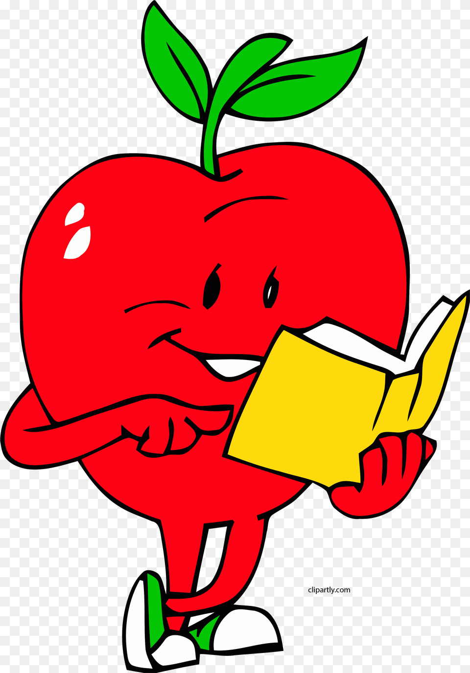Reading Book Clipart Cartoon Apple Gif, Person, Baby, Face, Head Png