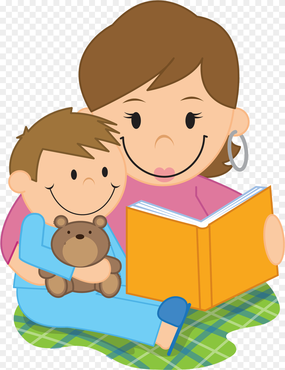 Reading Cartoon, Person, Book, Publication, Baby Free Transparent Png