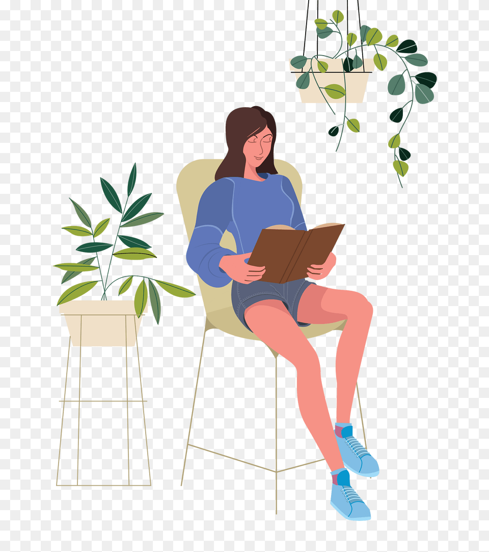 Reading Clipart, Sitting, Person, Adult, Woman Free Png
