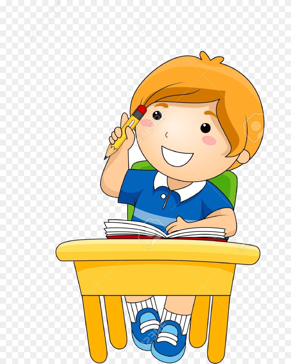 Reading Clipart Clipartlook Kid Thinking Clip Art, Person, Baby, Face, Head Free Png Download