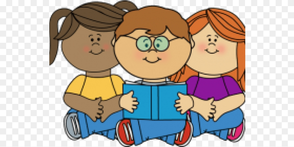 Reading Kids Clipart Corner Clip Art Reading To Children Clipart, Person, Book, Publication, Comics Free Png
