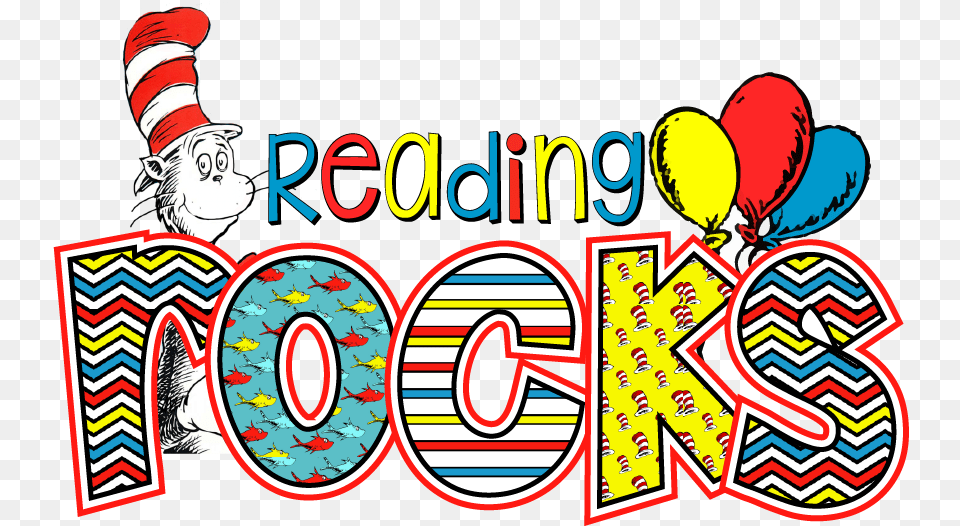 Reading Rocks Clipart Dr Seuss Reading Clipart, Text, Number, Symbol, Balloon Png Image