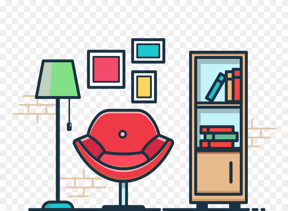 Reading Room Clipart, Lamp, Art Png Image