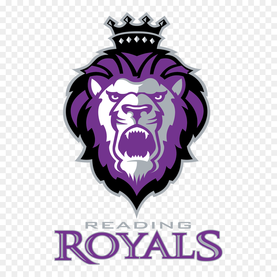 Reading Royals Logo Transparent Vector, Purple, Wildlife, Animal, Mammal Free Png