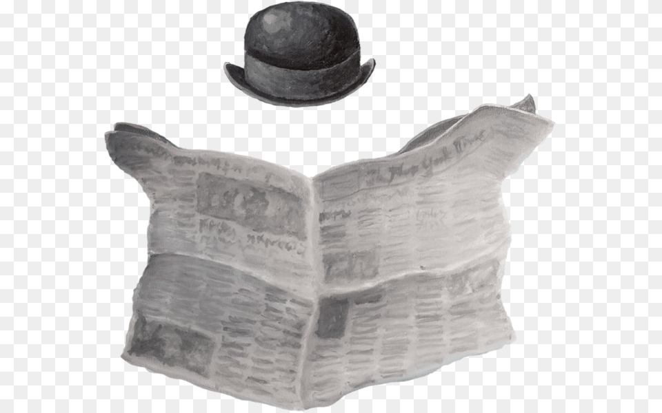 Reading The Newspaper Bowler Hat And Newspaper, Clothing, Text, Animal, Fish Png