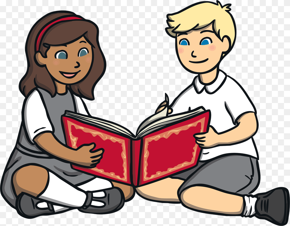 Reading Together, Book, Comics, Person, Publication Free Png Download