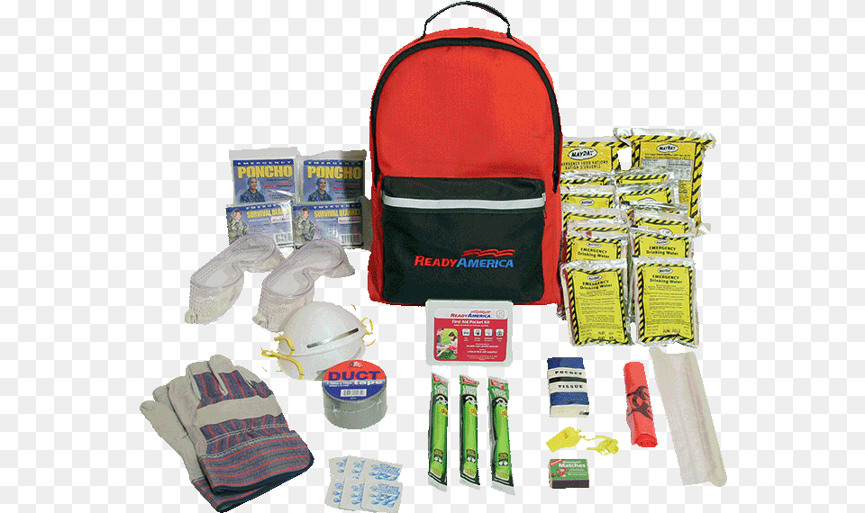 Ready America Emergency Grab 39n39 Go 2 Person Hurricane, First Aid, Clothing, Glove, Bandage Free Png