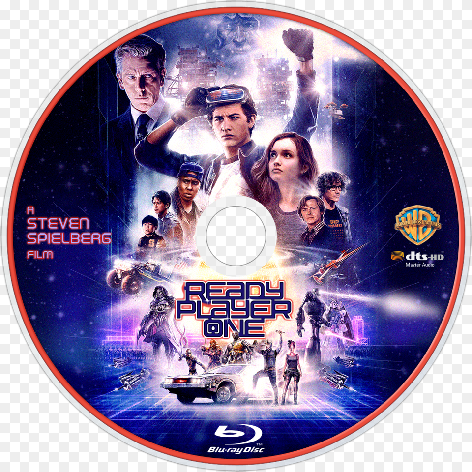 Ready Player One Blu Ray Label, Disk, Dvd, Adult, Person Free Png Download