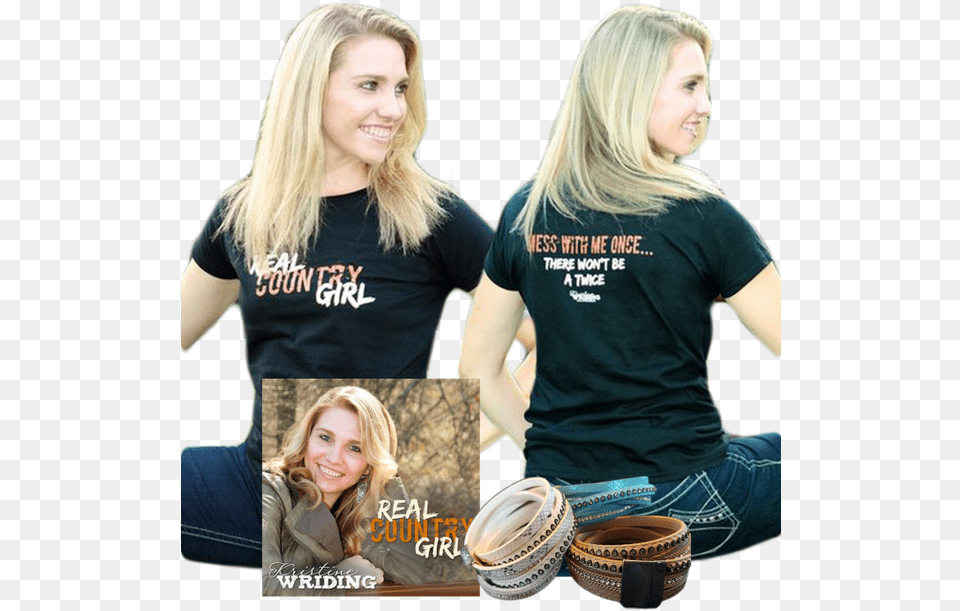 Real Country Girl Mini Bundle Girl, T-shirt, Clothing, Woman, Adult Png Image