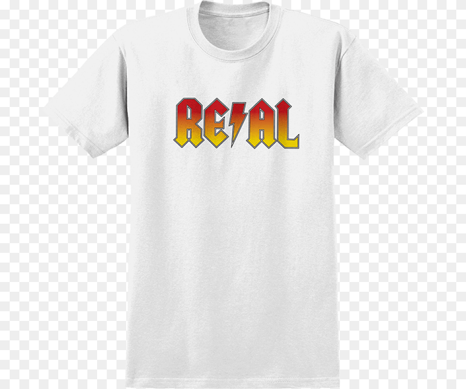 Real Deeds Highway To Hell Ss Xl Whitered Yl Fade, Clothing, T-shirt, Shirt Png