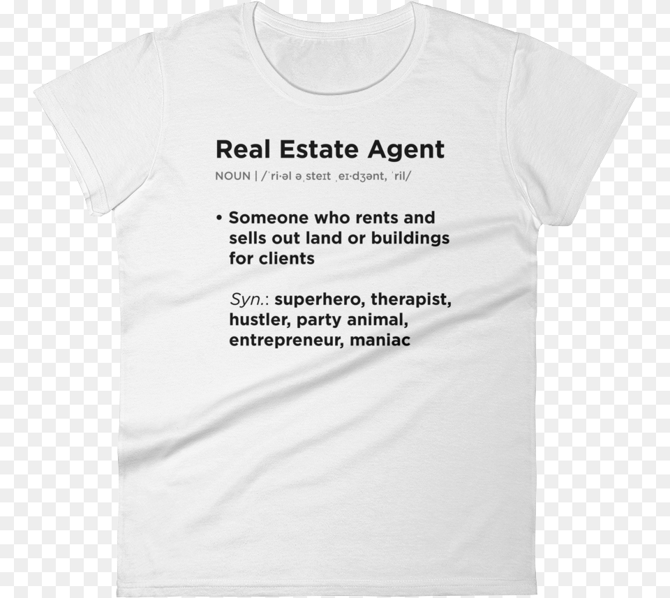 Real Estate Agent Definition Shirt Active Shirt, Clothing, T-shirt Png