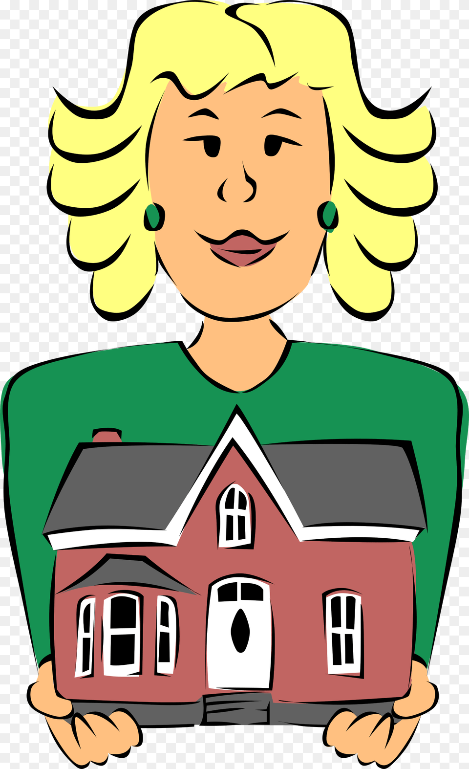 Real Estate Agent Holding House Clip Arts Owner Clipart, Face, Head, Person, Cartoon Free Png Download