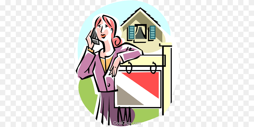 Real Estate Agent On The Telephone Royalty Vector Clip Art, Person, Face, Head, Photography Png Image