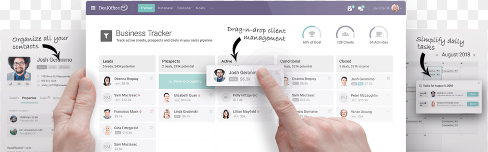 Real Estate Crm Business Tracker 2 Real Estate Crm, Body Part, Finger, Hand, Person Free Png Download